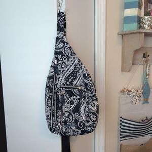 Navy and White Paisley Sling Bag Vera Bradley NWOT